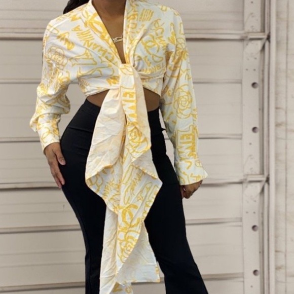 Self Tie Wrap Blouse - Picture 1 of 3